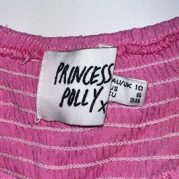 Princess Polly pink crop smocked top size 6 - Picture 4 of 4